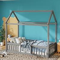 Algopix Similar Product 13 - Merax House Bed with FENCE