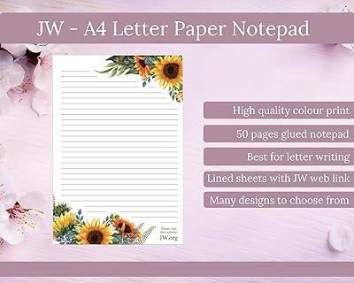 JW Letter Writing A4 Pad Stationery Paper Lined Gift Notepad