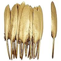 Algopix Similar Product 12 - 50pcs Gold Goose Feathers 46 for