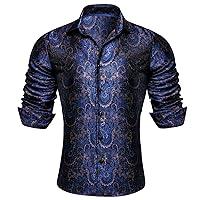 Algopix Similar Product 14 - BarryWang Men ShirtsPaisley Flower