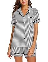Algopix Similar Product 9 - Ekouaer Pajamas Soft Striped Womens