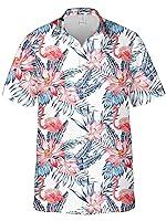 Algopix Similar Product 2 - WHOTYH Hawaiian Shirt for Men Flamingo