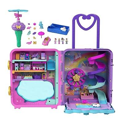 Polly Pocket 2-in-1 Spin 'n Surprise Birthday, Unicorn Toy with 2 Micro  Dolls and 25 Accessories 