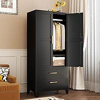 Algopix Similar Product 12 - Metal Wardrobe Closet with 2 Doors  2