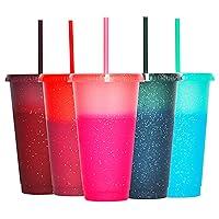 Algopix Similar Product 9 - 5 Pack Color Changing Plastic Tumblers