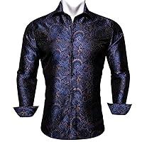 Algopix Similar Product 17 - BarryWang Men ShirtsPaisley Flower