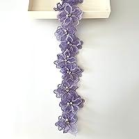 Algopix Similar Product 18 - 2 Yards 3D Pearl Beads Flower Lace Trim