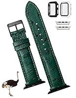 Algopix Similar Product 18 - Green Ostrich Leather Band Compatible