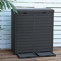 Algopix Similar Product 7 - DWVO Outdoor Large Resin Trash Can 62