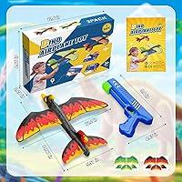 8 Pack Airplane Launcher Toys with 2 Launchers, 2 Flight Modes Foam Glider  Catapult Plane, Outdoor Flying Games Outside Toys for Ages 3 4 5 6 7 8 9 10