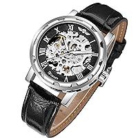 Algopix Similar Product 3 - GLEIM Mens Watch Mechanical Skeleton