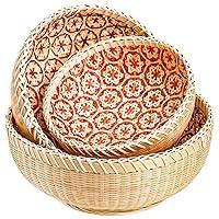 Algopix Similar Product 5 - Elsjoy Set of 3 Wicker Woven Storage