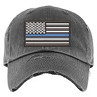 Algopix Similar Product 18 - Thin Blue Line Hat  Distressed