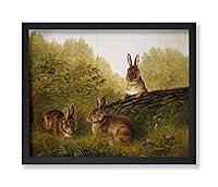 Algopix Similar Product 8 - Monem Art Vintage Rabbits On A Log