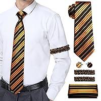 Algopix Similar Product 15 - BarryWang Man Tie Sets Silk Striped