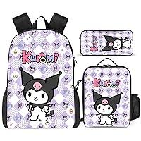 Algopix Similar Product 14 - 3Pcs Anime Cartoon Backpack Novelty