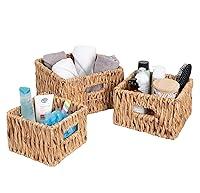 Algopix Similar Product 9 - Set of 3 Square Wicker Baskets With