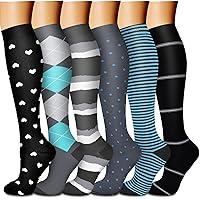 Algopix Similar Product 1 - CHARMKING 6 PairsCompression Socks for