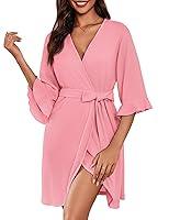 Algopix Similar Product 12 - Ekouaer Women Waffle Robes 34 Sleeve