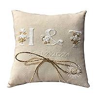 Algopix Similar Product 17 - Ring Pillow Monogram Natural Cotton