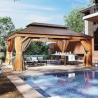 Algopix Similar Product 16 - Aoxun 12 x 16 Hardtop Gazebo Wooden