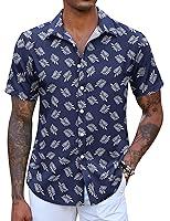 Algopix Similar Product 7 - COOFANDY Mens Hawaiian Shirt Short