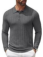 Algopix Similar Product 19 - COOFANDY Mens Knit Polo Shirt Long