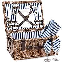 Algopix Similar Product 10 - Wicker Picnic Basket for 2 with