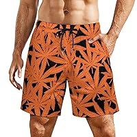 Algopix Similar Product 4 - Jeireumteor Mens Red Weed Leaf Swim