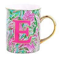 Algopix Similar Product 4 - Lilly Pulitzer Initial Ceramic Coffee