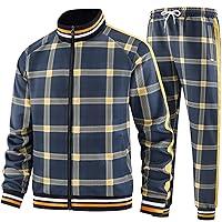 Algopix Similar Product 12 - Plaid Track Suits for Men Set Jogging