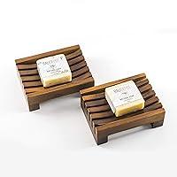 Algopix Similar Product 2 - Teak Soap Dish Gift Set  Bundle of 2