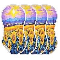 Algopix Similar Product 8 - Coikll Sunflower Field Muslin Baby Burp