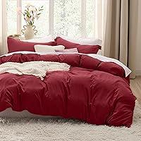 Algopix Similar Product 11 - Bedsure Red Twin Duvet Cover Set  Soft