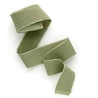 Algopix Similar Product 17 - Olive green 1 inch wide 5 yds frayed