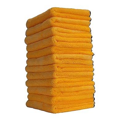 Chemical Guys MIC_506_12 Professional Grade Premium Microfiber Towels, Gold  (16 Inch x 16 Inch) (Pack of 12) - Safe for Car Wash, Home Cleaning & Pet