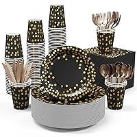 Algopix Similar Product 18 - Black and Gold Party Supplies  350 PCS