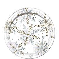 Algopix Similar Product 11 - Shining Snow Round Metallic Plates 7