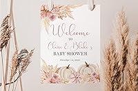 Algopix Similar Product 12 - Pink Pumpkin Baby Shower Welcome Sign