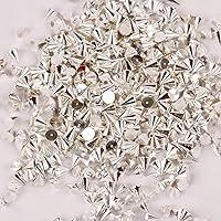 Algopix Similar Product 12 - 100PCS 3mm 3D Silver Cone Metallic nail