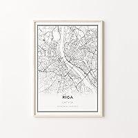 Algopix Similar Product 4 - Riga Print City Map Art Poster