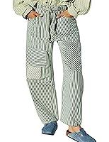 Algopix Similar Product 15 - ACCPUR Women Drawstring Striped Barrel