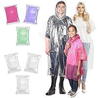 Algopix Similar Product 18 - EcoNour Disposable Rain Ponchos Family