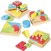 Algopix Similar Product 15 - JOYIN Toy 4 in 1 Wooden Educational