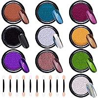 Algopix Similar Product 7 - Duufin 10 Jars Chrome Nail Powder