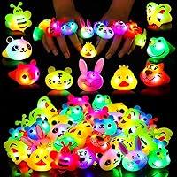 Algopix Similar Product 10 - SCIONE 40 Pack Light up Rings Birthday
