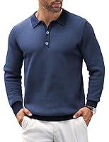 Algopix Similar Product 2 - COOFANDY Mens Knit Polo Shirts Casual