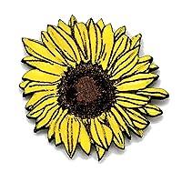 Algopix Similar Product 6 - Hand Painted Sunflower Brooch 
