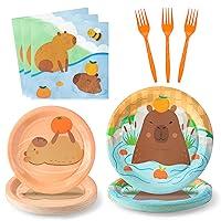 Algopix Similar Product 4 - G1ngtar 96Pcs Capybara Party Plates