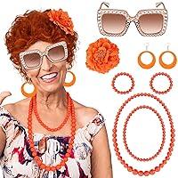 Algopix Similar Product 11 - 8 Pcs Women Curly Red Orange Wig and